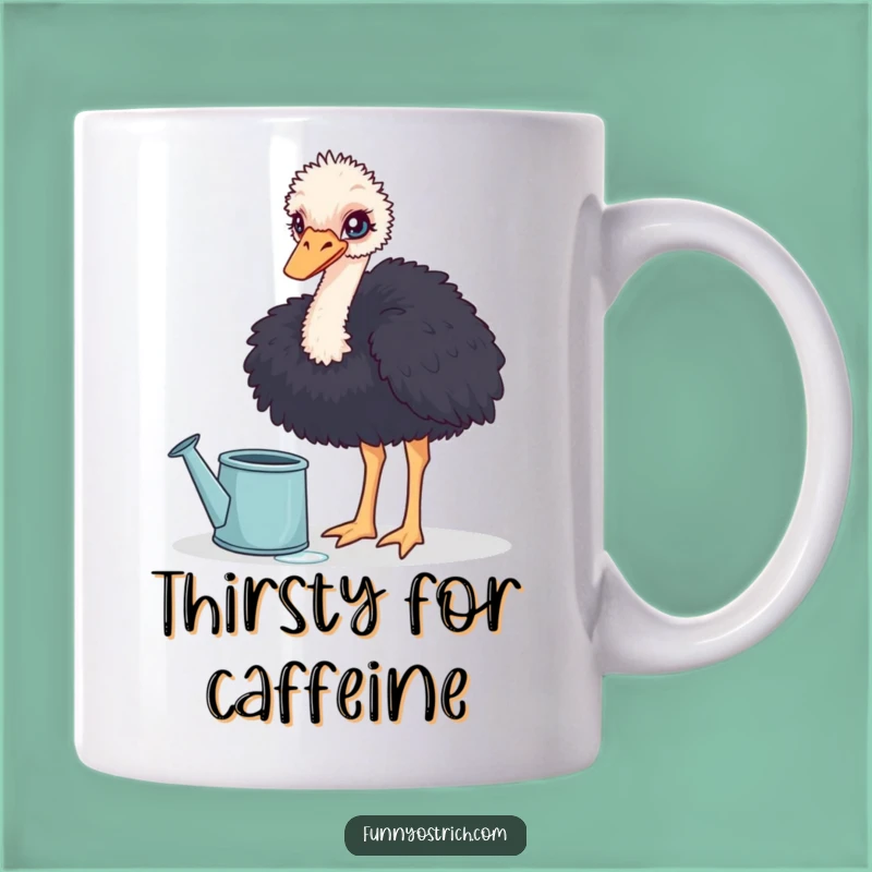 Funny Curious Ostrich Mug: Watering Can Dip, A Hilarious Thirst Quencher Gift!